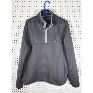 LL Bean Sweater Men Gray Airlight Pullover Snap Front size XL